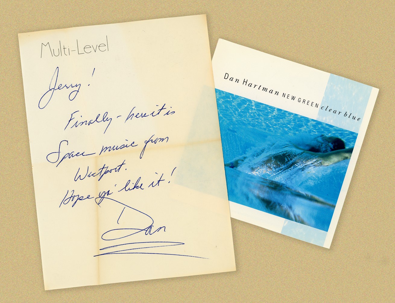 Dan Hartman personal note to Jerry